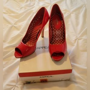 XAppeal Red Heels|| Peep Toe || Size 9
